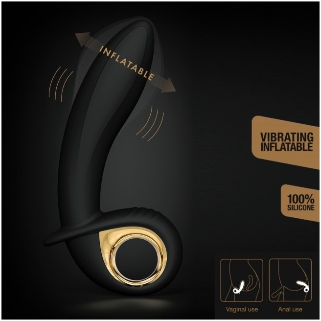 Vibromasseur gonflant Deep Expand - Noir et Or Vibromasseur gonflant Deep Expand - Noir et Or