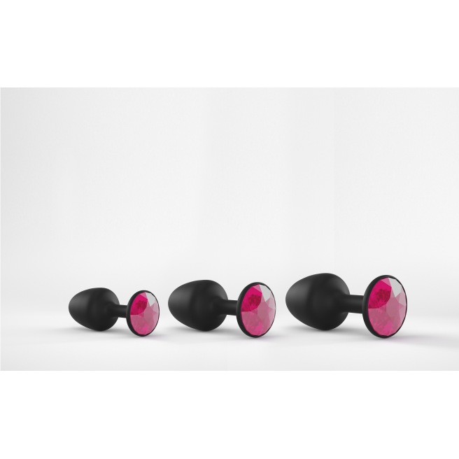 Plug Anal Bijou Geisha Ruby M - Noir et Rose Plug Anal Bijou Geisha Ruby M - Noir et Rose