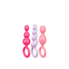 Plug anal Booty Call Satisfyer 3 pcs - Couleurs assorties