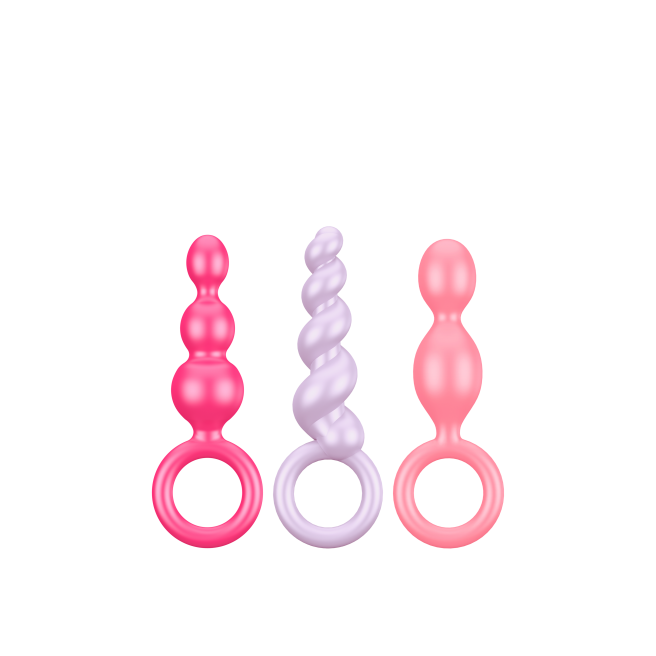 Plug anal Booty Call Satisfyer 3 pcs - Couleurs assorties