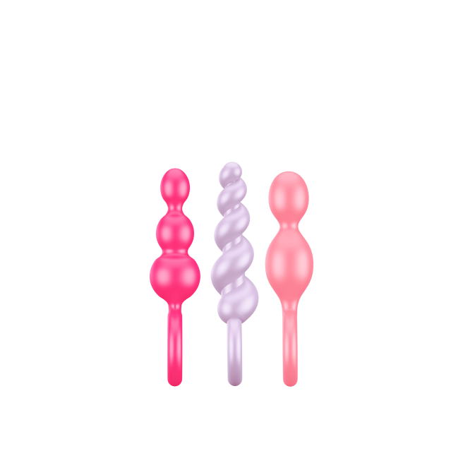 Plug anal Booty Call Satisfyer 3 pcs - Couleurs assorties