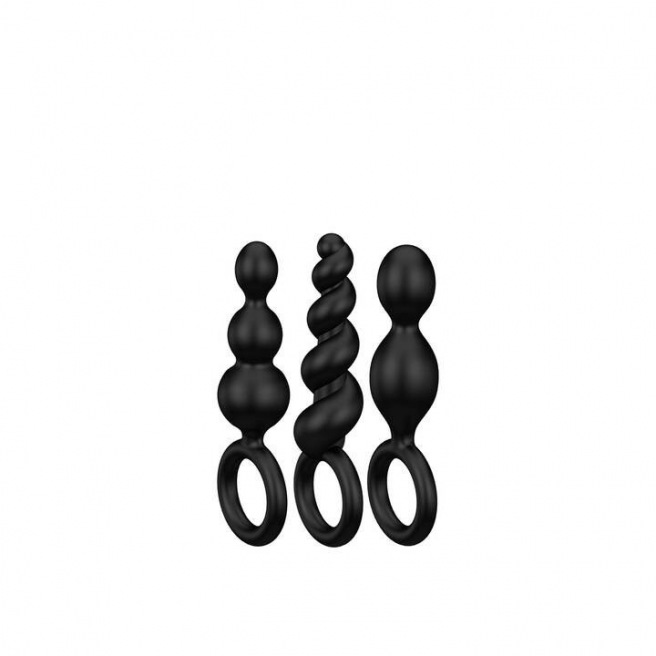 Plug anal Booty Call Satisfyer 3 pcs - Noir