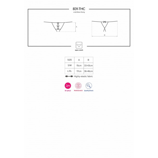 831-THC-1 String ouvert - Noir 831-THC-1 String ouvert - Noir