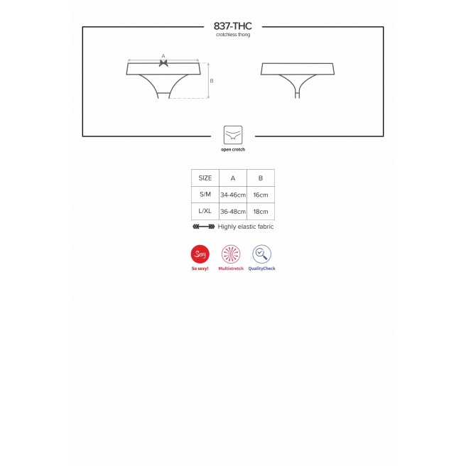 837-THC-1 String ouvert - Noir 837-THC-1 String ouvert - Noir