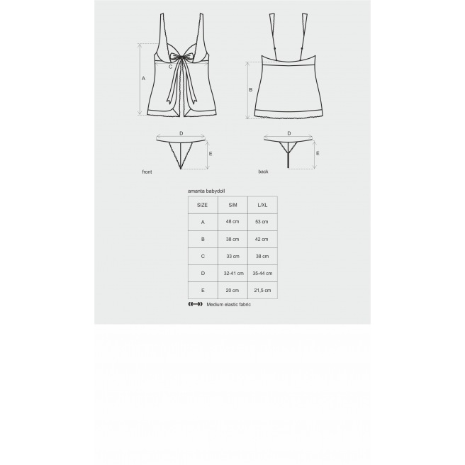 Babydoll Amanta - Noir et Turquoise Babydoll Amanta - Noir et Turquoise