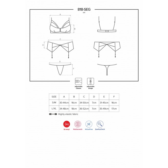 818-SEG-1 Ensemble 3 pièces - Noir