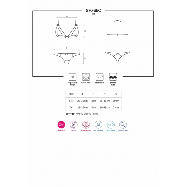 870-SEC-3 Ensemble ouvert 2 pcs - Rouge 870-SEC-3 Ensemble ouvert 2 pcs - Rouge