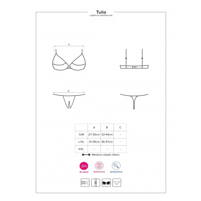 Tulia Ensemble ouvert 2 pièces - Noir et Fuchsia