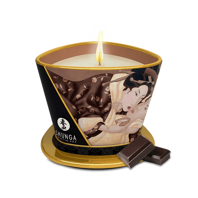 Bougie de massage lueur et caresses - Excitation Chocolat enivrant