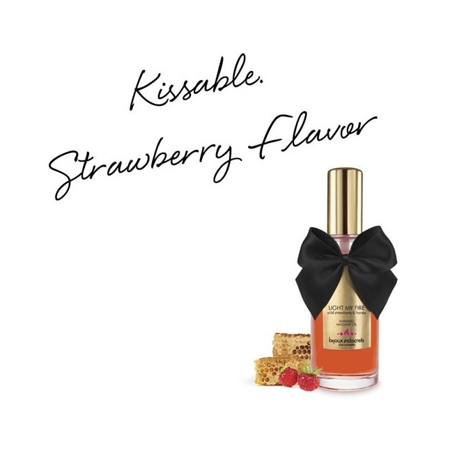 Huile de massage embrassable chauffante - Fraise sauvage Huile de massage embrassable chauffante - Fraise sauvage