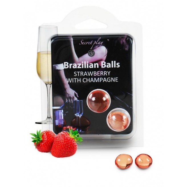 Duo Boules Brésiliennes Fraise champagne 3385-2