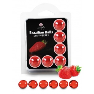 6 Boules Brésiliennes "Fraise" 3386-7