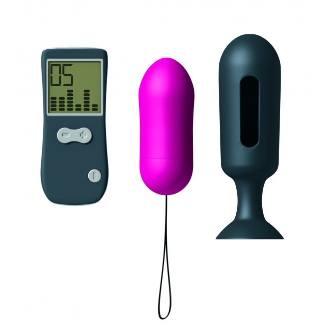 Oeuf Vibrant et Plug Genius Secret Vibe - Rose et Noir