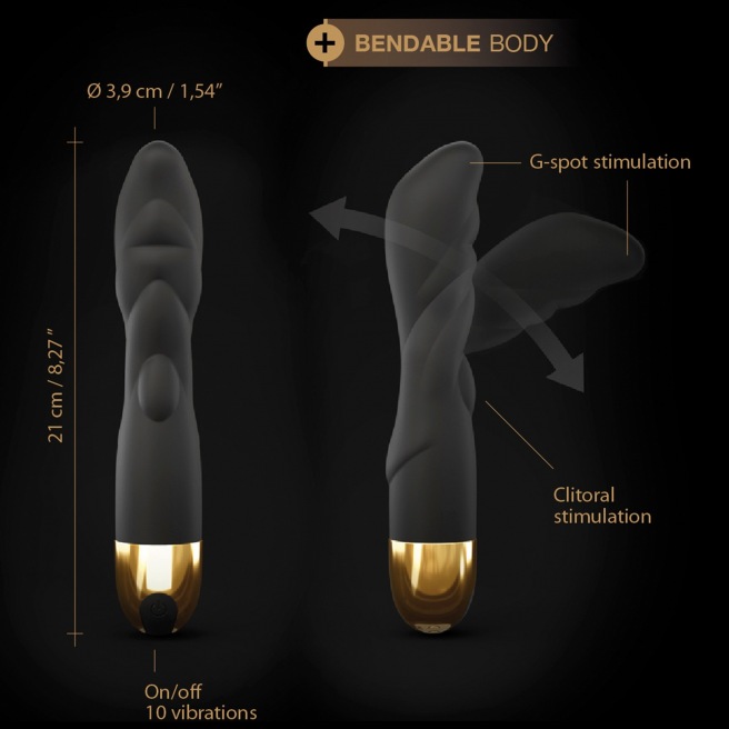 Vibromasseur Dorcel Flexi et Joy - Noir et Or Vibromasseur Dorcel Flexi et Joy - Noir et Or