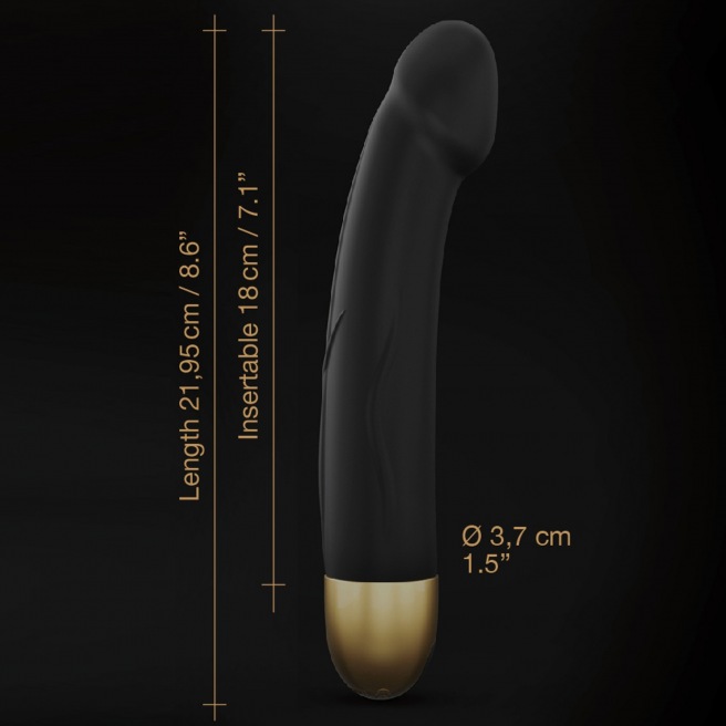 Vibromasseur Real Vibration M 22 cm 2.0 - Noir et Or