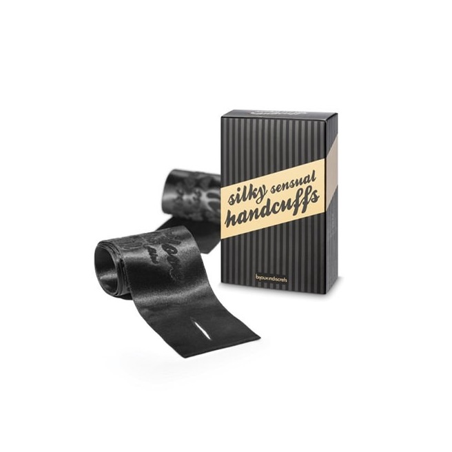 Menottes sensuelles - Liens en satin - Noir Menottes sensuelles - Liens en satin - Noir