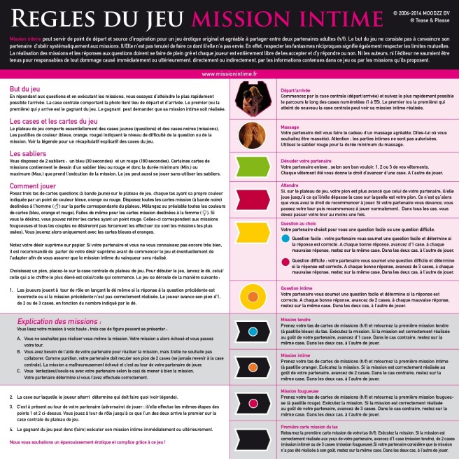 Jeu Mission Intime - Classique