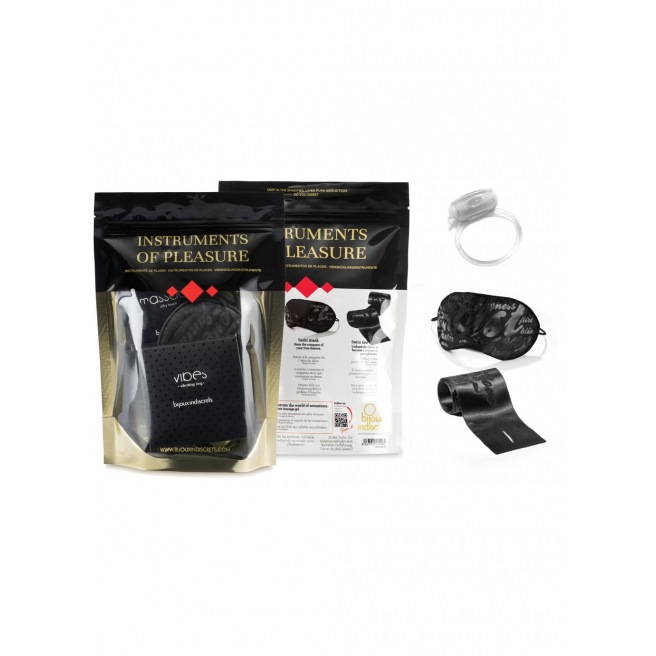 Coffret Plaisir - Masque, liens sensuels, cockring, dosette