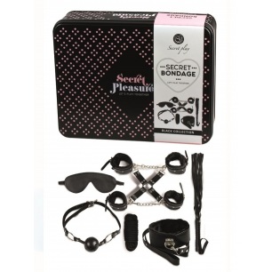 Secret Bondage : Ensemble BDSM 8 pièces 6148k - Noir Secret Bondage : Ensemble BDSM 8 pièces 6148k - Noir