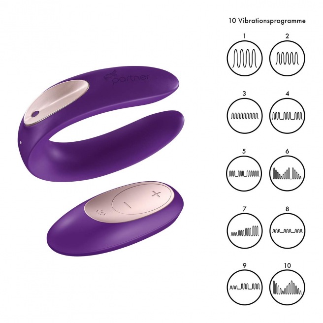 Stimulateur vibromasseur Satisfyer Double Plus Remote - Violet