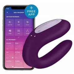 Stimulateur connecté pour couple Satisfyer Double Joy - Violet