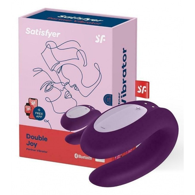 Stimulateur connecté pour couple Satisfyer Double Joy - Violet Stimulateur connecté pour couple Satisfyer Double Joy - Violet