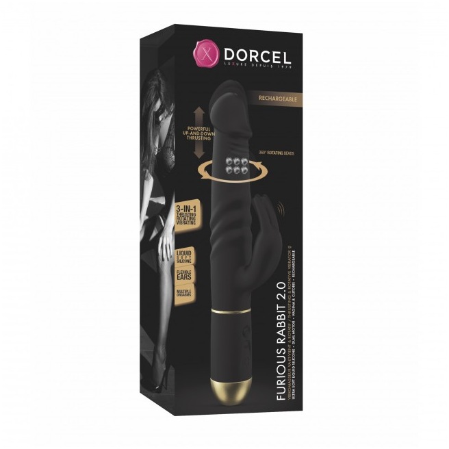 Vibromasseur Furious Rabbit 2.0 - Noir et Or Vibromasseur Furious Rabbit 2.0 - Noir et Or
