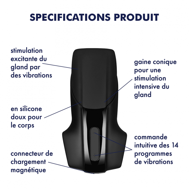 Masturbateur Satisfyer Men Vibration - Noir Masturbateur Satisfyer Men Vibration - Noir