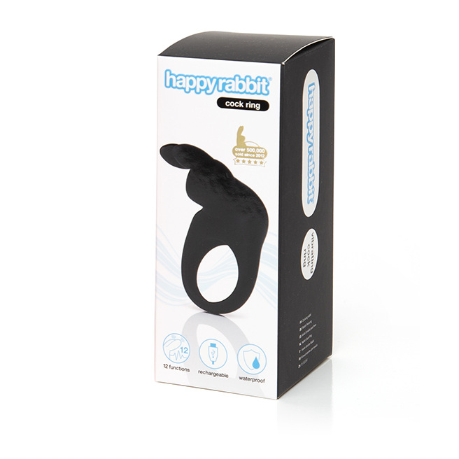 Happy Rabbit - Cockring Rabbit Vibrant Rechargeable Noir