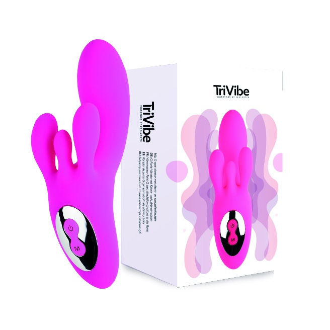 FeelzToys - Vibromasseur point G TriVibe avec stimulation clitoridienne et labiale Rose