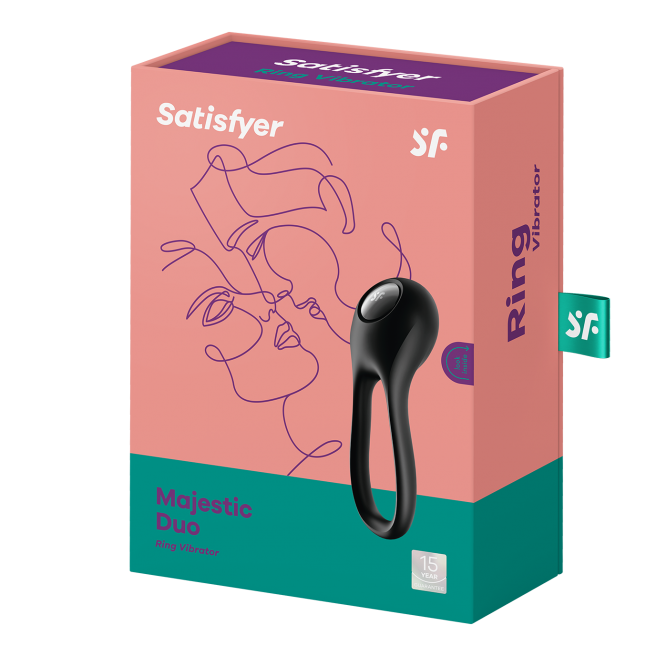 Cockring Satisfyer Majestic Duo - Noir Cockring Satisfyer Majestic Duo - Noir