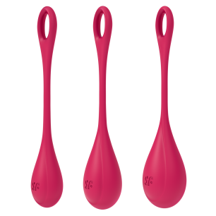 Boules de Geisha Satisfyer Yoni Power 1 - Set de 3 - Rouge Boules de Geisha Satisfyer Yoni Power 1 - Set de 3 - Rouge