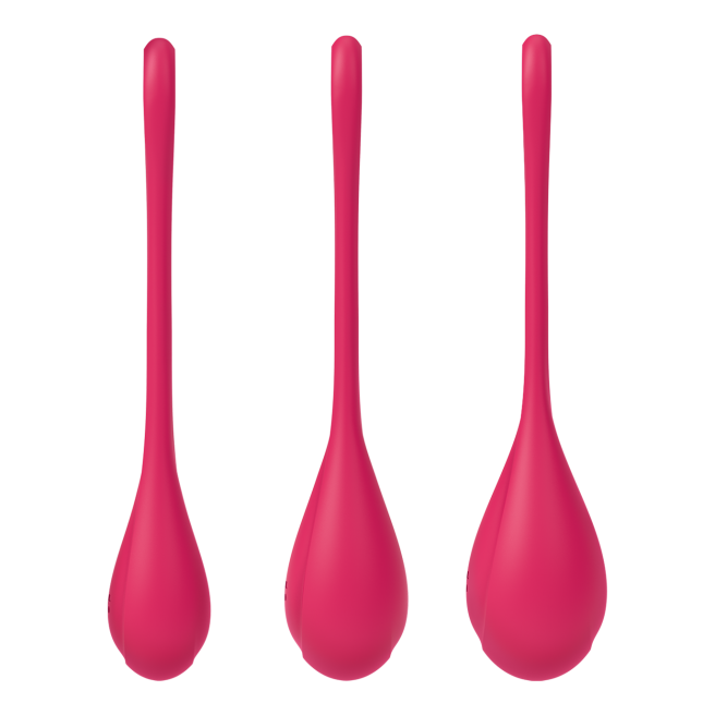 Boules de Geisha Satisfyer Yoni Power 1 - Set de 3 - Rouge Boules de Geisha Satisfyer Yoni Power 1 - Set de 3 - Rouge