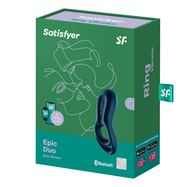 Cockring Satisfyer Epic duo - Noir