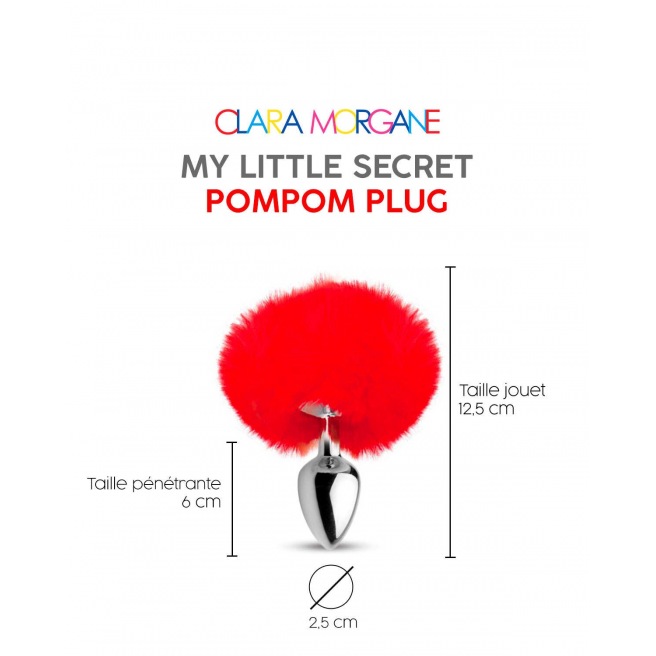 Plug mon petit secret pompon - rouge Plug mon petit secret pompon - rouge