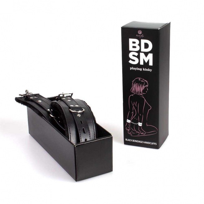 Menottes de bondage noires - Jeu secret - Collection BDSM Menottes de bondage noires - Jeu secret - Collection BDSM