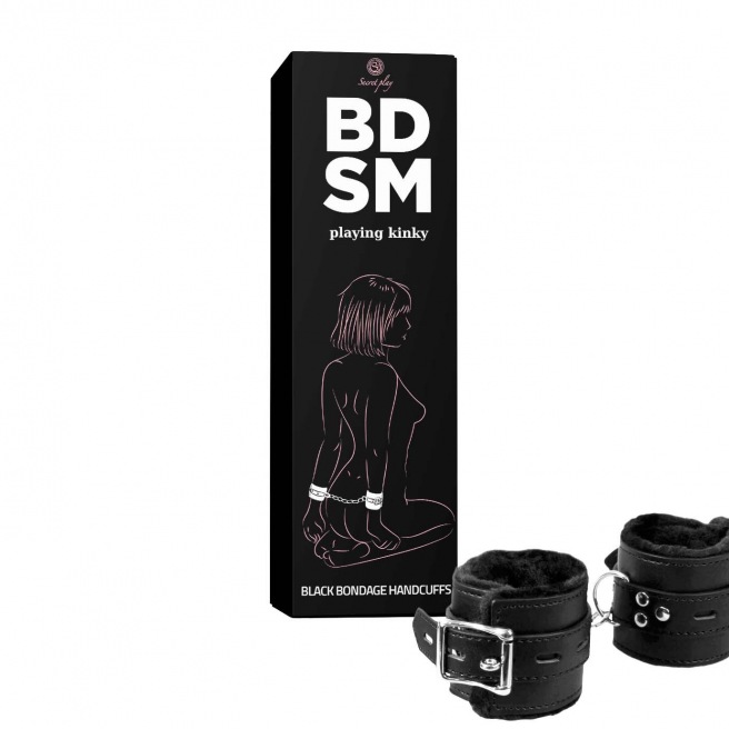 Menottes de bondage noires - Jeu secret - Collection BDSM Menottes de bondage noires - Jeu secret - Collection BDSM