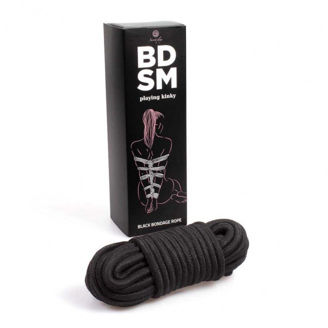 Corde de bondage noire - Jeu secret - Collection BDSM Corde de bondage noire - Jeu secret - Collection BDSM