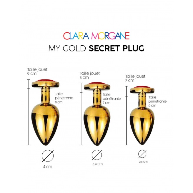 Mon Plug Secret d'Or S-M-L - Rouge