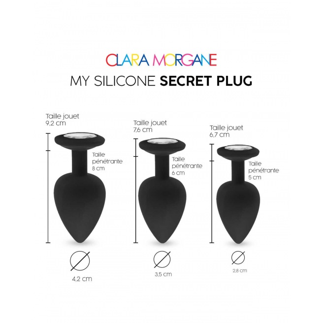 Mon Plug Secret en Silicone - Noir S-M-L
