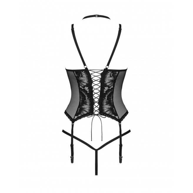 Alessya Corset et string noir