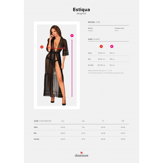 Estiqua peignoir noir Estiqua peignoir noir