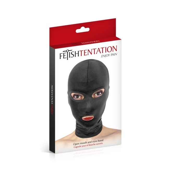 Cagoule ouvertures yeux et bouche Fetish Tentation