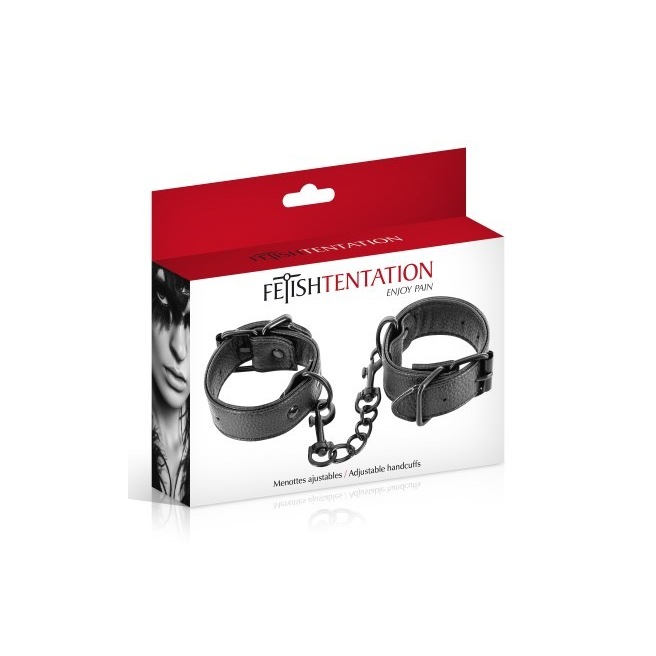 Menottes simili cuir ajustables Fetish Tentation