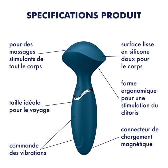 Mini Wand-er Vibromasseur Satisfyer - Bleu