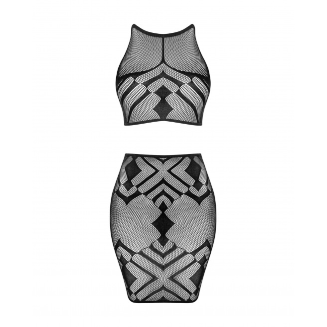 Top et jupe K101 - Noire