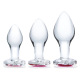 Glas - Kit d'entraînement anal en verre Heart Jewel 3 pcs