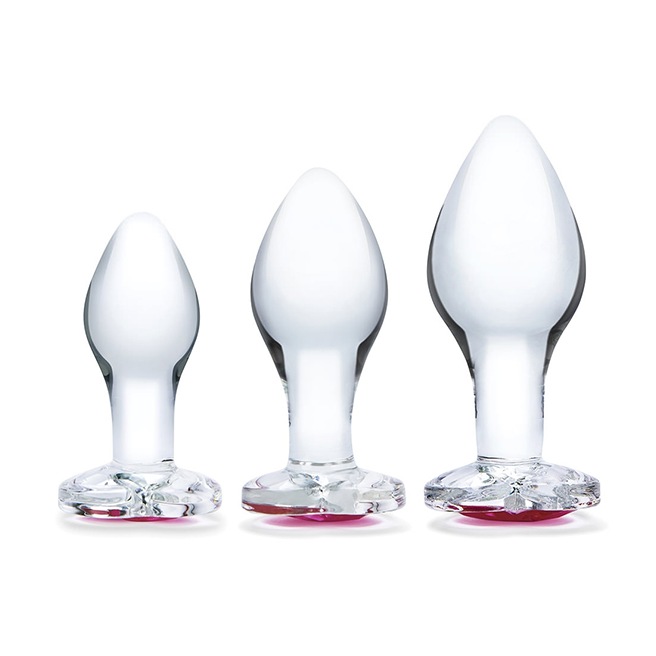 Glas - Kit d'entraînement anal en verre Heart Jewel 3 pcs