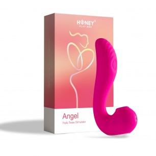 Angel - Vibromasseur 3 en 1 point G et léchage du clitoris - Rose Angel - Vibromasseur 3 en 1 point G et léchage du clitoris - Rose