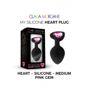 Mon Plug Coeur en Silicone - Gem rose S-M-L